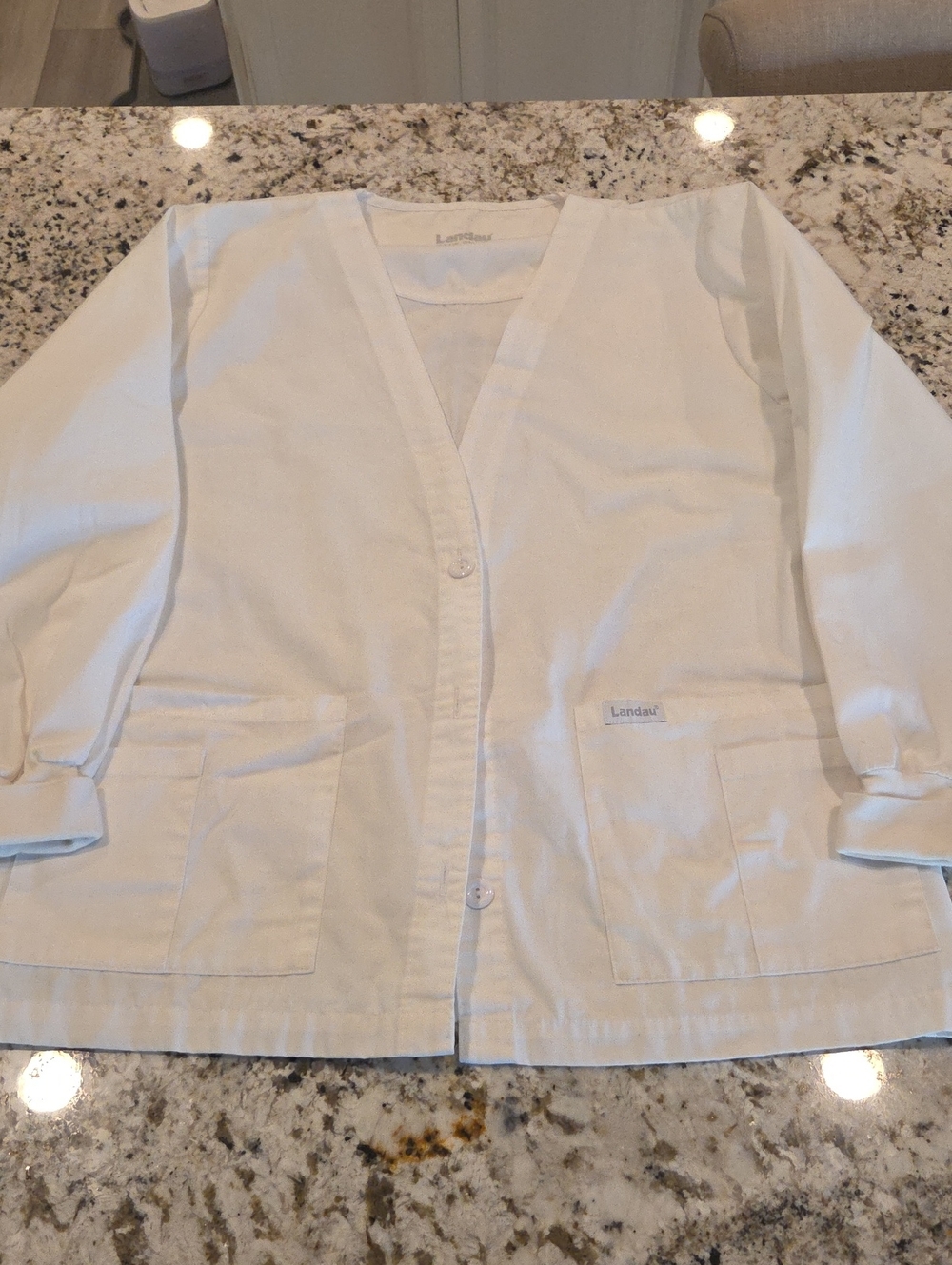 Landau White Medical Scrub Jacket